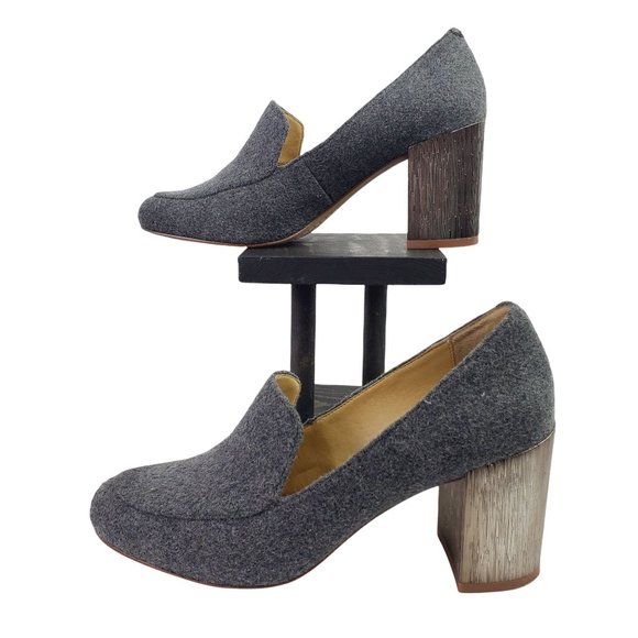 Splendid Rosita II Gray Fabric Loafer Heels Sz 9 - Picture 2 of 9